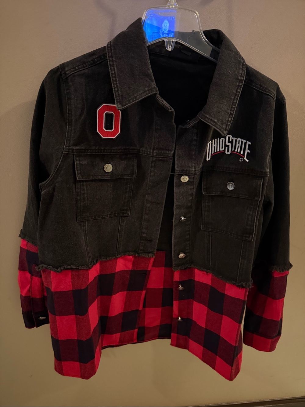NWT rare sold out Ohio state wild collective denim jacket shirt combo